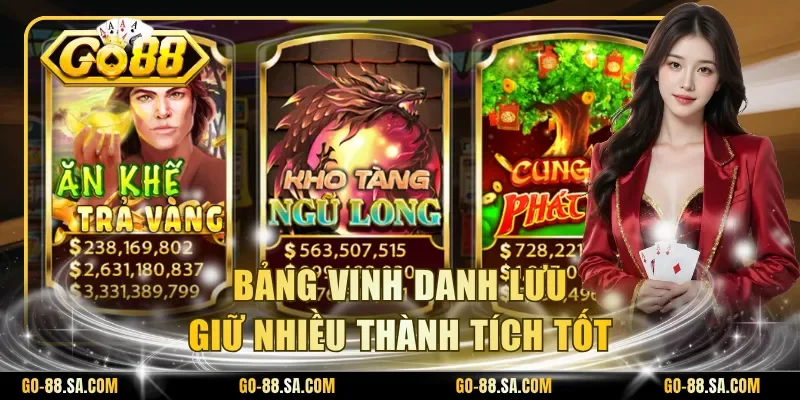 Bảng vinh danh lưu giữ nhiều thành tích tốt